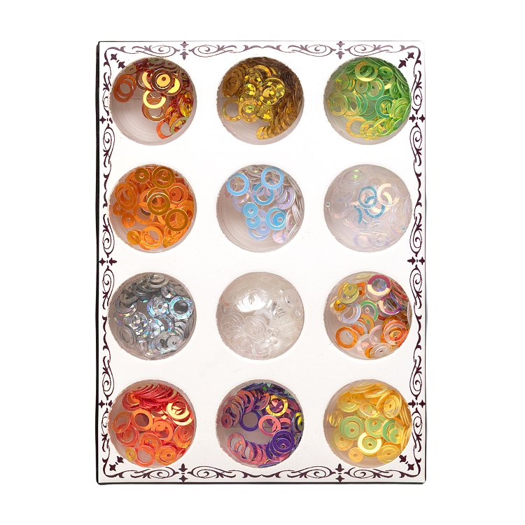 Round Nail Art Sequins Set 12 Shades