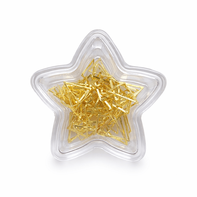 Christian Artesio gold metal triangle nail art decorations 10mm set