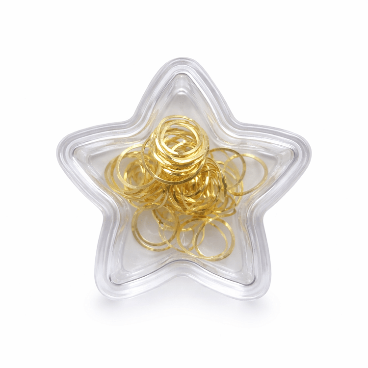 Christian Artesio gold metal circle nail art decorations 8mm set