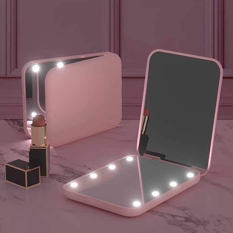 Taschenspiegel Klappbar mit 8 LED 8,5