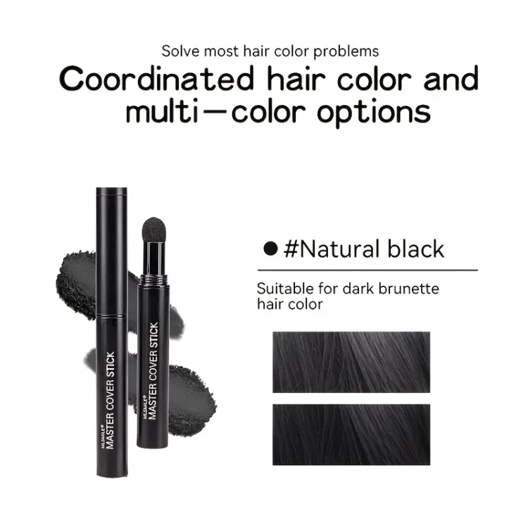 Στικ Κάλυψης Μαλλιών για Λευκές Ρίζες, Αραιά Σημεία & Διόρθωση Hairline – Φυσικό Μαύρο