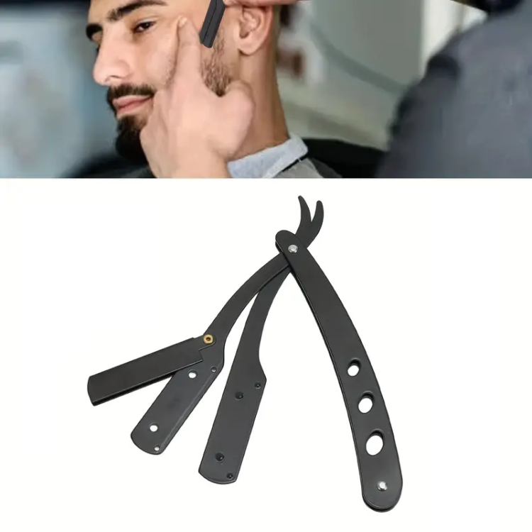 Αναδιπλούμενο Επαγγελματικό Ξυράφι για Ξύρισμα & Περιποίηση – Μαύρο