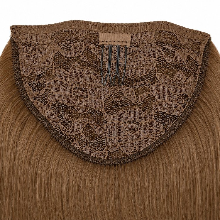Pferdeschwanz Glatt Echthaar 60cm 100g Dunkelblond #6