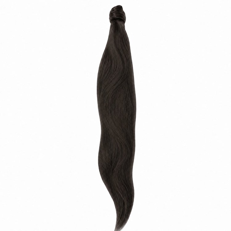Pferdeschwanz Glatt Echthaar 60cm 100g Braun #5