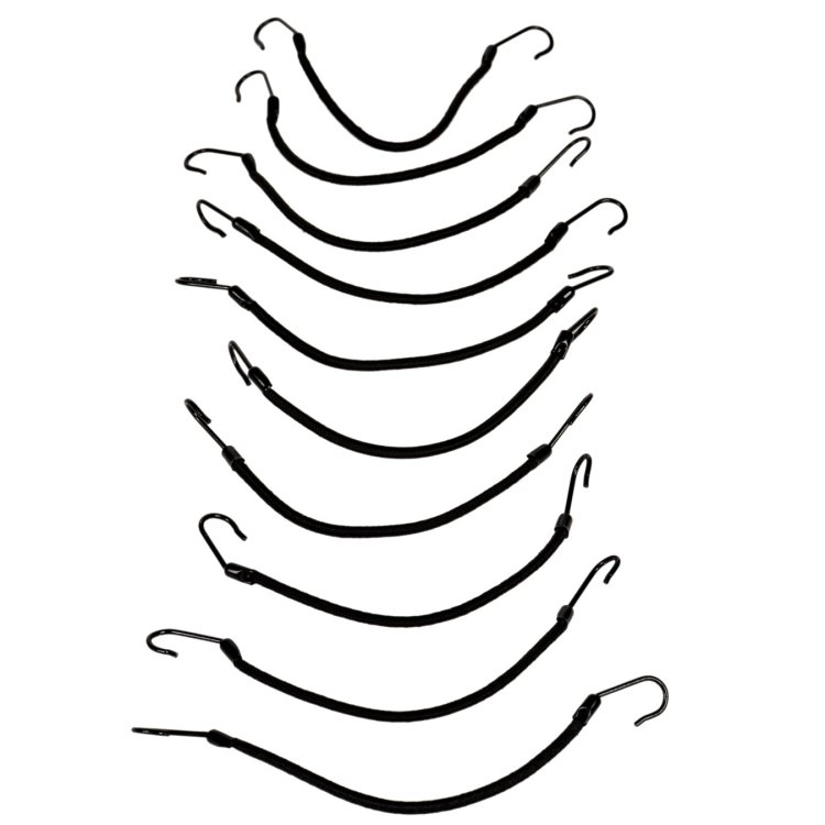 Λαστιχάκι Γαντζάκι Μαύρο 10τμχ