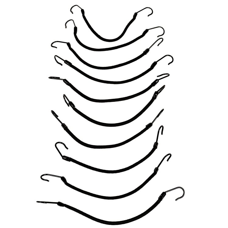 Hair Elastic Hooks Black 10pcs