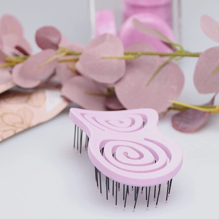 Βούρτσα Μαλλιών Οικολογική Ροζ-Λιλά Μικρή