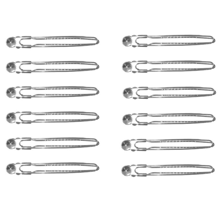 Μεταλλικά Κλιπ Μαλλιών Μεγάλο Ασημί 12τμχ