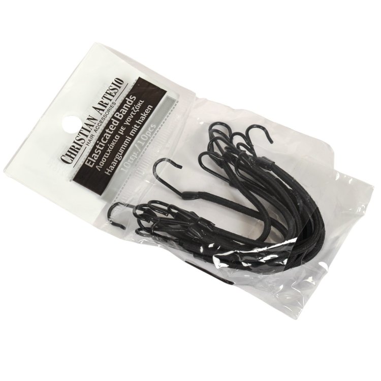 Λαστιχάκι Γαντζάκι Μαύρο 10τμχ