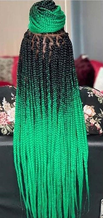 Hair Jumbo Braids Ombre Green/Brown B15# 100g 60cm