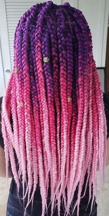 Hair Jumbo Braids Unicorn Pink/Fuchs/Purple Yc25# 100g 60cm