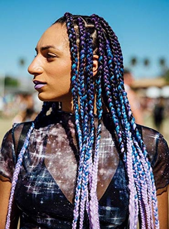 Hair Jumbo Braids Unicorn Purple/Petrol/Purple Yc26# 100g 60cm
