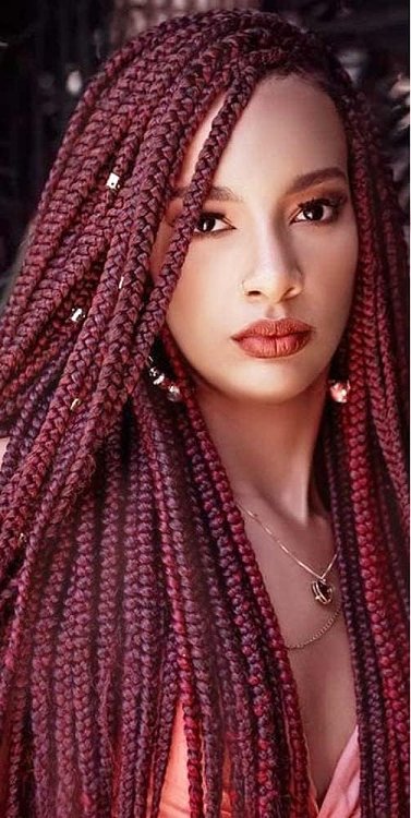 Jumbo Braid Synthetic dunkelrot #YA19