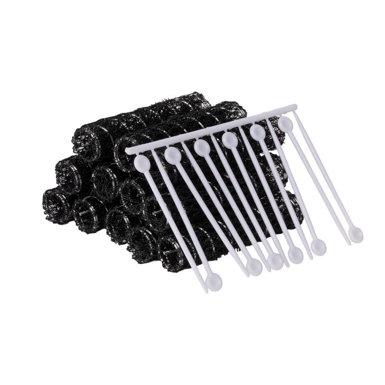 Ρολά Τρίχινα Μαύρο 15mm 12τμχ