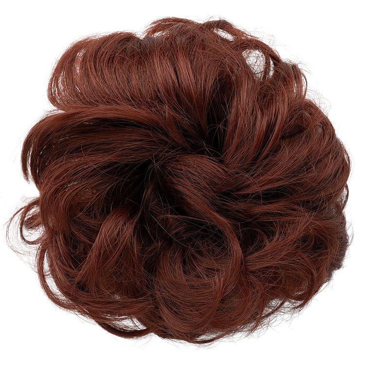 Hair Bun Extension with Elastic Band No. 350 – Red