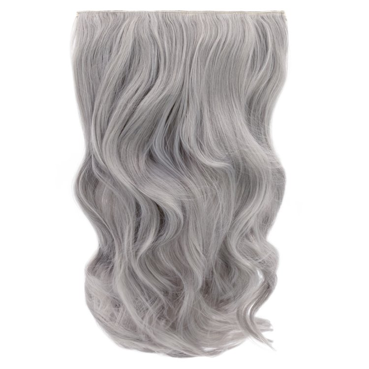 Τρέσα Συνθετική HD Κυματιστή με Κλιπ 55cm 185g Silver Grey #60Τ