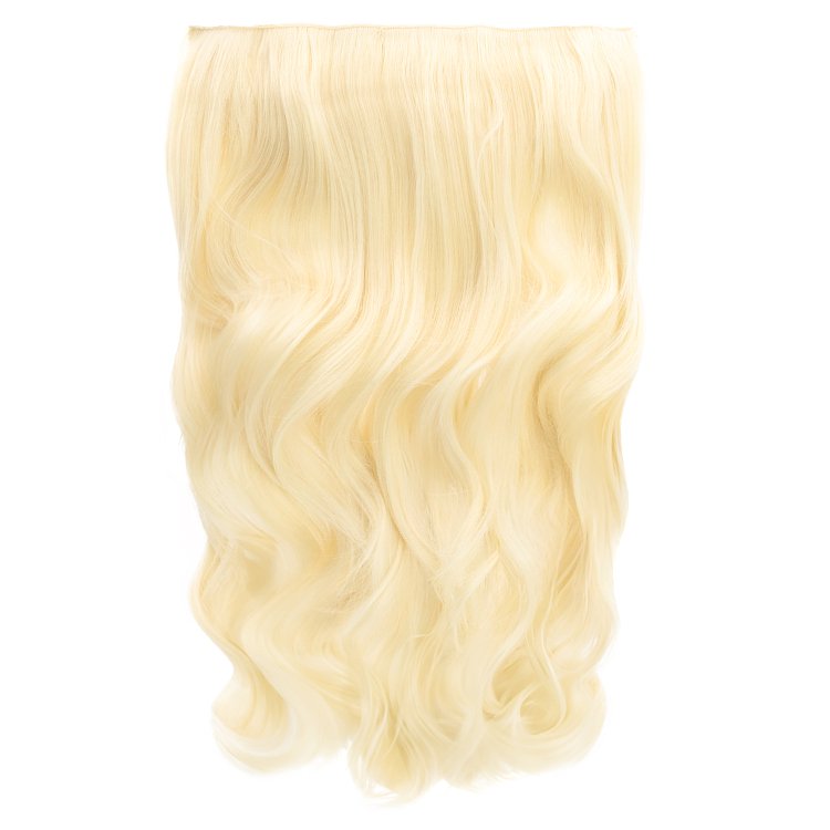 Hair Weft Synthetic HD Wavy with Clips 55cm 185g Blonde #613