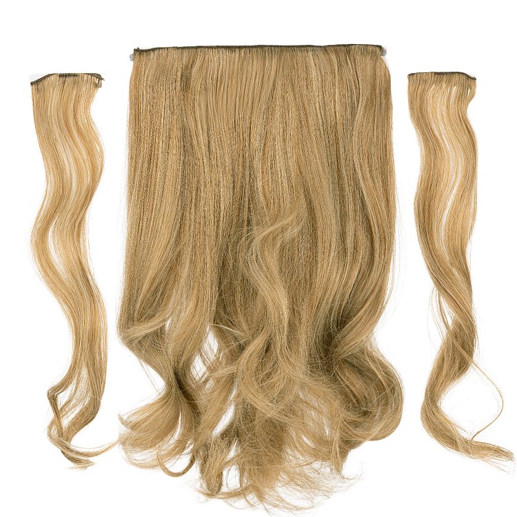 Synthetische Haartresse Clip in gewellt HD 3 Teile, 45cm, 185g BISCUIT#2