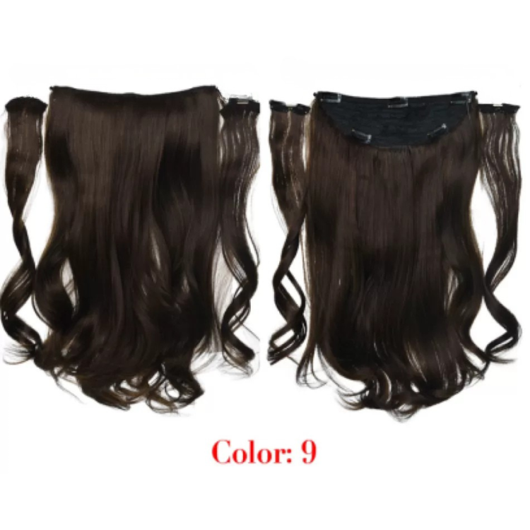 Τρέσα Συνθετική HD Κυματιστή με Κλιπ 3 Κομμάτια 45cm 185g Media Brown #9