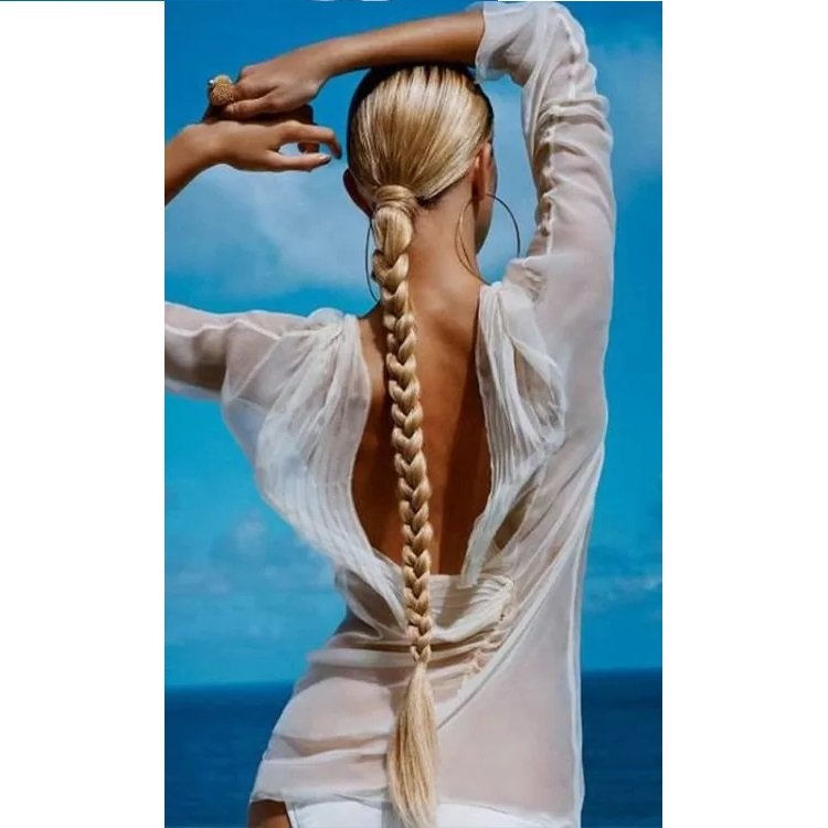 Αλογοουρά Μαλλιών για Πλεξούδα ή Ίσια 85cm 180gr Ξανθό Πολύ Ανοιχτό Πλατινέ #13