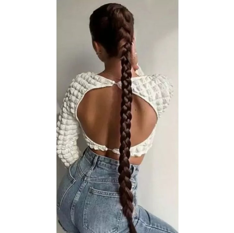 Αλογοουρά Μαλλιών για Πλεξούδα ή Ίσια 85cm 180gr Καστανό Πολύ Ανοιχτό #7