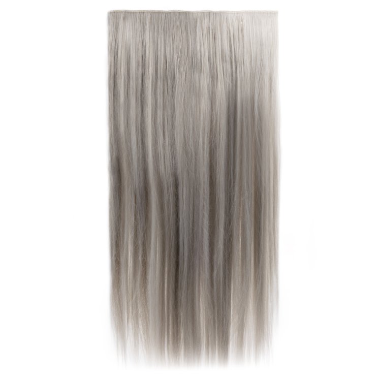 Τρέσα Συνθετική HD Ίσια με Κλιπ 60cm, 185g, Silver grey #60T