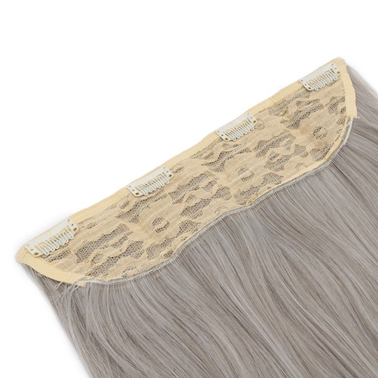 Τρέσα Συνθετική HD Ίσια με Κλιπ 60cm, 185g, Silver grey #60T