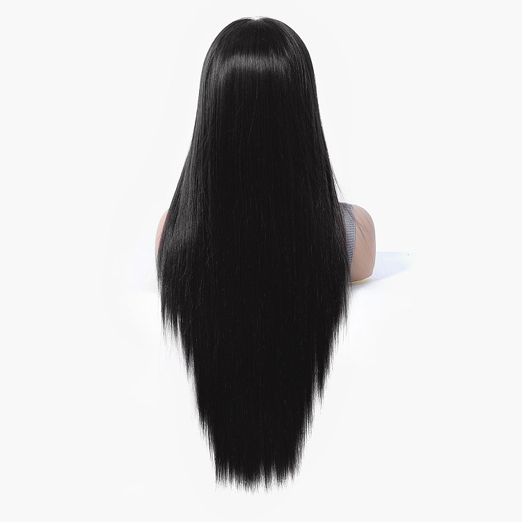 Synthetic Lace Front Wig 13x6 Black Long Straight – Natural Look & High Comfort