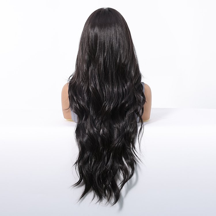 Synthetic Lace Front Wig 13x6 Dark Brown Long Wavy– Natural Look & High Comfort