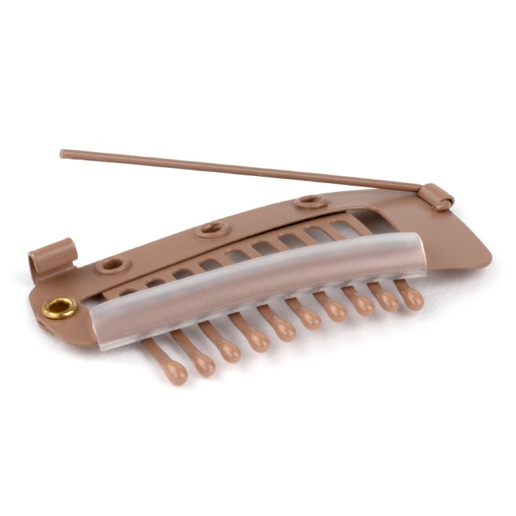 Κλιπ Τρέσας με Ενσωματωμένη Καρφίτσα Καφέ