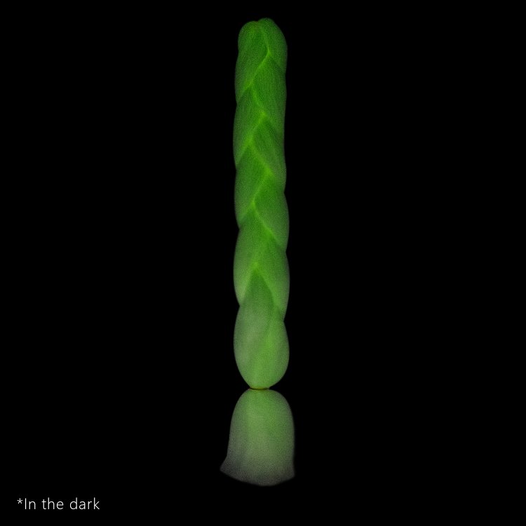 Leuchtende Jumbo-Zopfe im Dunkeln Weiss 100g 60cm
