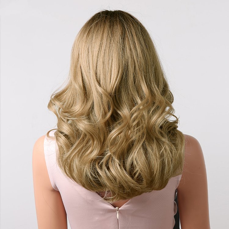 Perucke Synthetisch Blond Lang Wellig