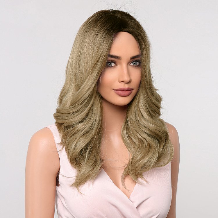 Perucke Synthetisch Blond Lang Wellig