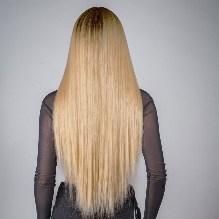 Περούκα Συνθετική Ξανθιά Όμπρε Μακριά Ίσια με Φράντζα