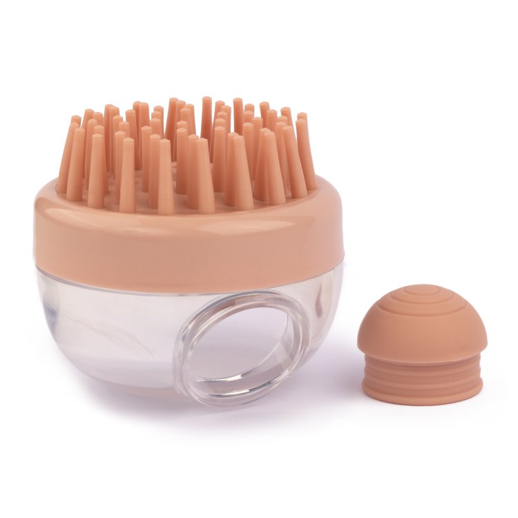 Βούρτσα Σιλικόνης για Μασάζ Κεφαλής με θήκη για σαμπουάν 1τμχ