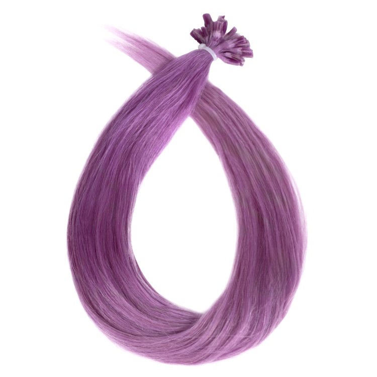 Τουφάκια Extensions Κερατίνης #PURPLE, Μωβ 100% Φυσική Τρίχα, 50cm 25τμχ