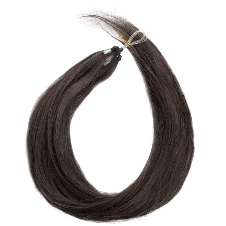 Micro Ring Loop Hair Extensions #5 Καστανό Σαντρέ – 100% Φυσική Τρίχα, 50cm 10τμχ