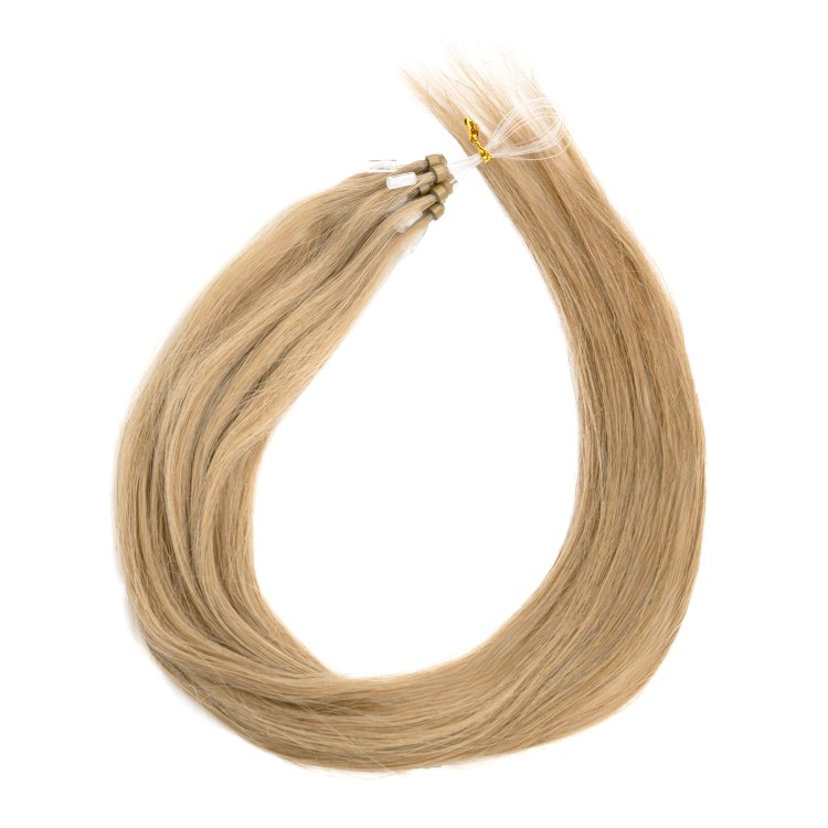 Micro Ring Loop Hair Extensions #8 Ξανθό Σκούρο  – 100% Φυσική Τρίχα, 50cm 10τμχ