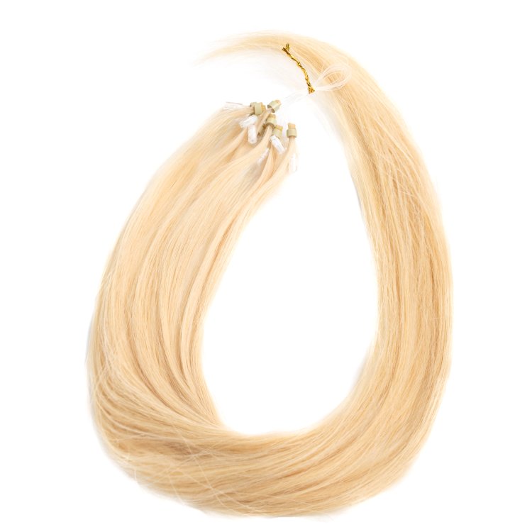 Micro Ring Loop Hair Extensions #22 Πολύ Ξανθό – 100% Φυσική Τρίχα, 50cm 10τμχ