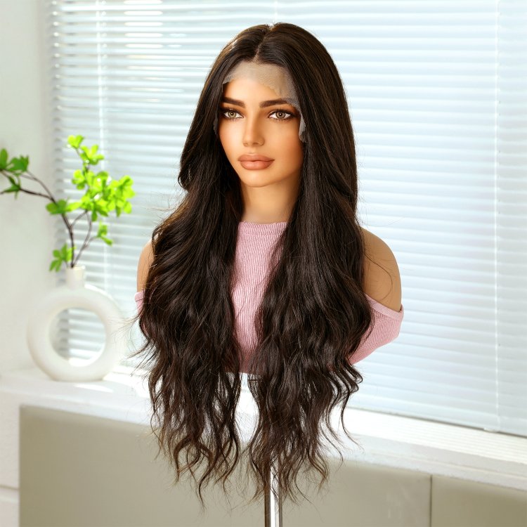 Περούκα Συνθετική Lace Front Wig 13x6 Καστανή Μακριά Κυματιστή -Φυσική Όψη & Υψηλή Άνεση