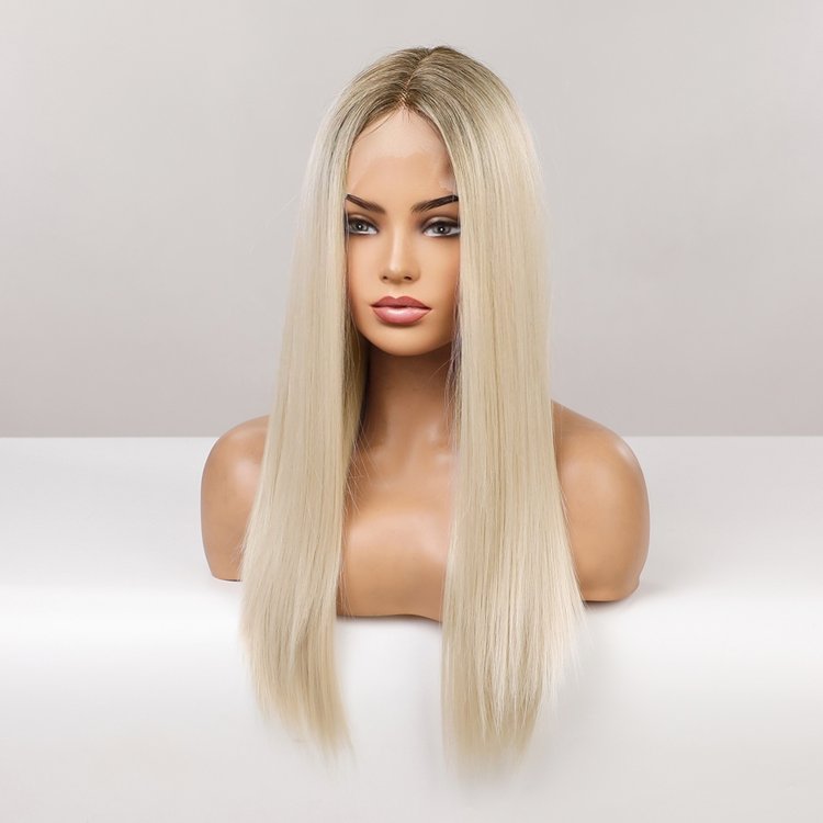 Περούκα Συνθετική Lace Front Wig 13x6 Ξανθιά Όμπρε Μακριά Ίσια -Φυσική Όψη & Υψηλή Άνεση