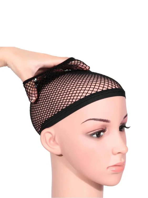 Δίχτυ Περούκας Μαύρο για Σταθερή Εφαρμογή Σετ 2 τμχ