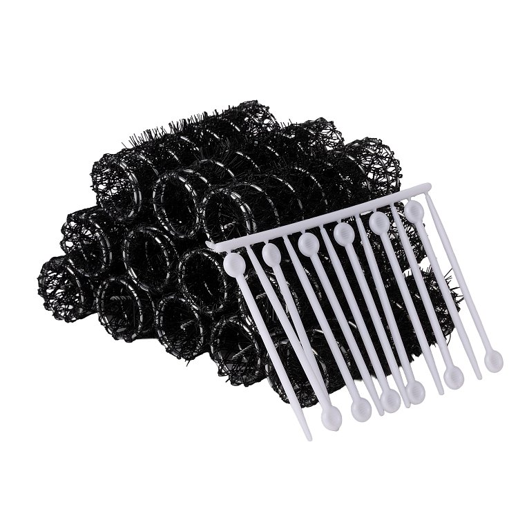 Schwarze Borsten-Haarwickler 30mm 12 St
