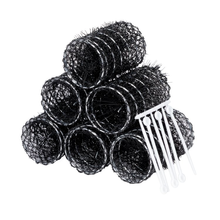 Ρολά Τρίχινα Μαύρο 40mm 6τμχ