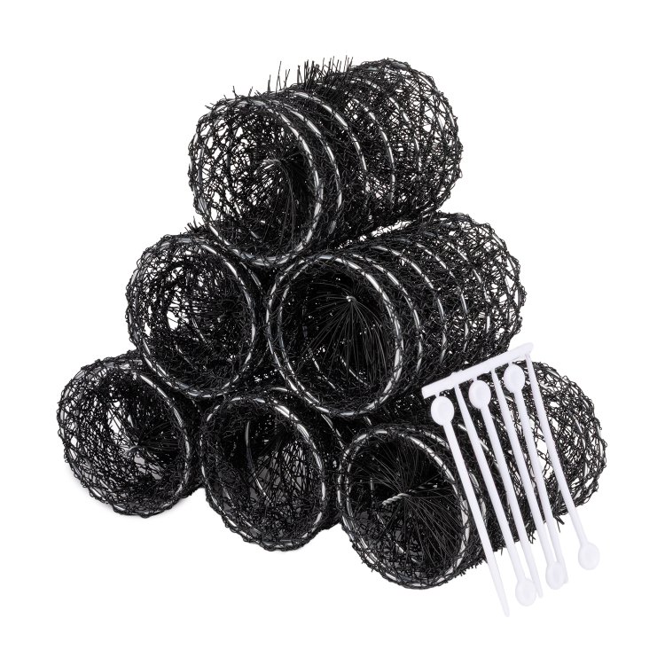 Ρολά Τρίχινα Μαύρο 45mm 6τμχ