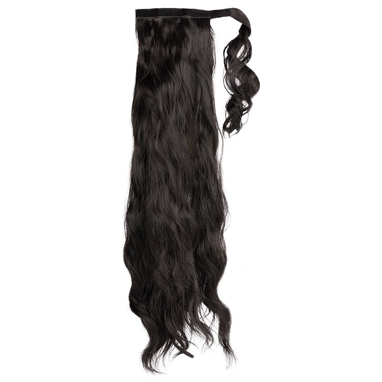 Ponytail Hairpiece HD Wavy 75cm 160g Darkest Brown #11