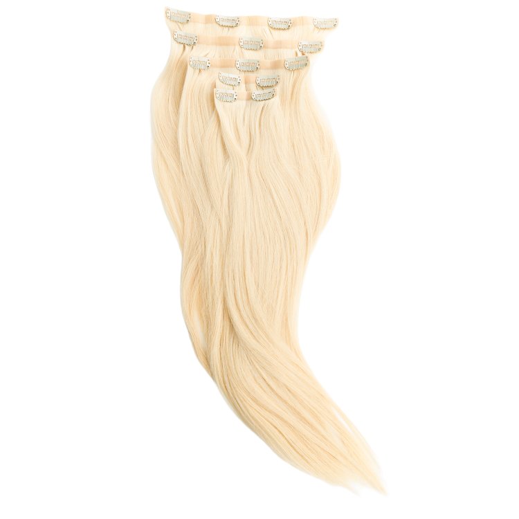 Τρέσα Φυσική PU με Κλιπ #SILVER Ξανθό Ασημί 50cm, 120g