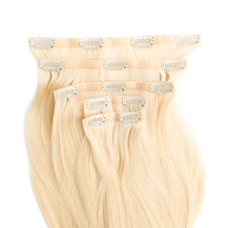 Τρέσα Φυσική PU με Κλιπ #SILVER Ξανθό Ασημί 50cm, 120g