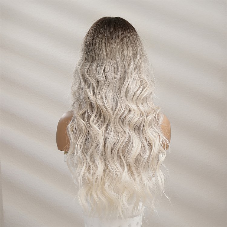 Synthetic Blonde Ombre Long Wavy Wig