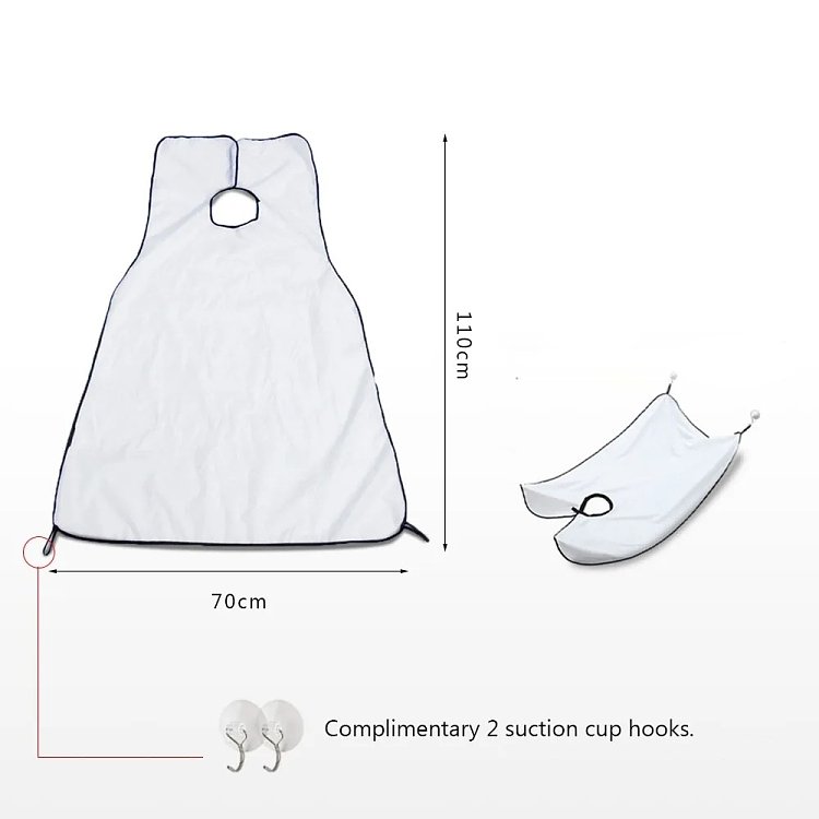 Shaving Apron with Suction Cups White